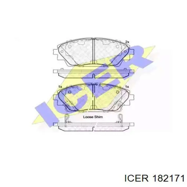 182171 Icer колодки тормозные передние дисковые