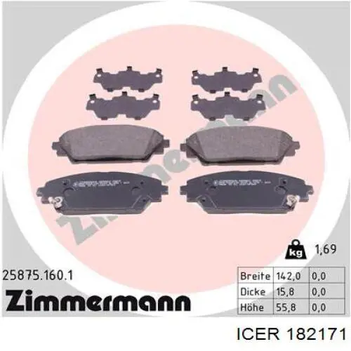 Колодки Icer 182171 цена, от 28.89 USD