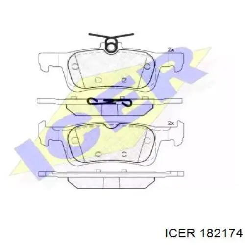 Задние тормозные колодки 182174 Icer