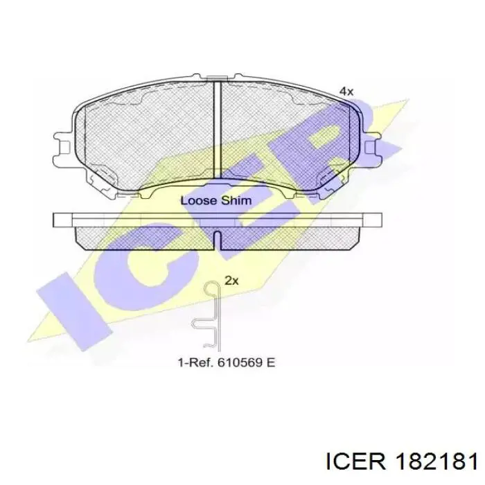 Передние тормозные колодки 182181 Icer