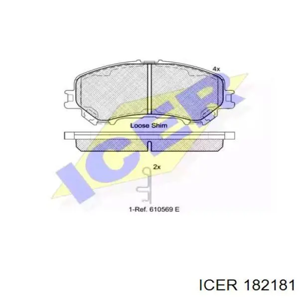 Передние тормозные колодки 182181 Icer