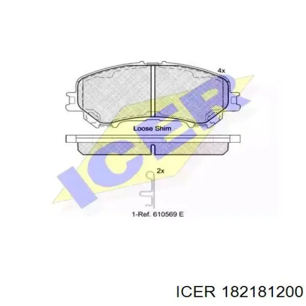 Передние тормозные колодки 182181200 Icer