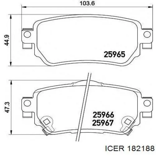 Купить 182188 Icer Колодки тормозные задние, дисковые