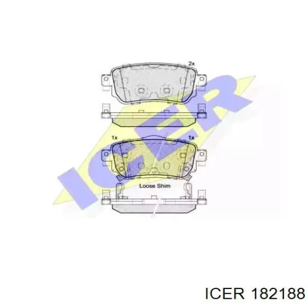 Задние тормозные колодки 182188 Icer