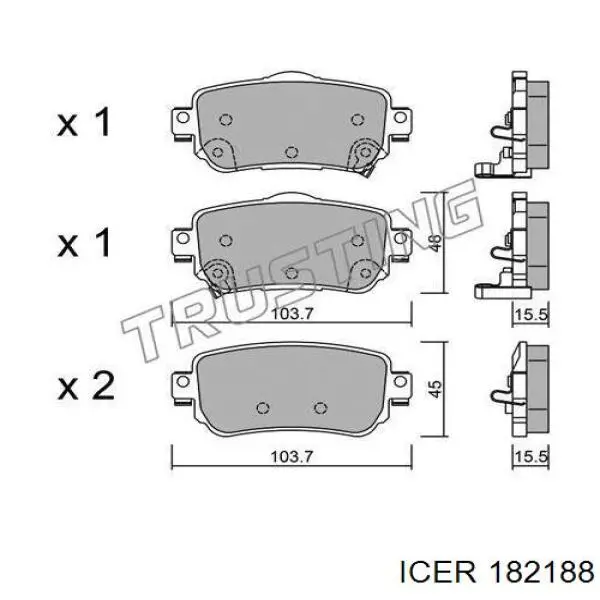 Колодки дисковые  Icer 182188 цена, от 24.81 USD