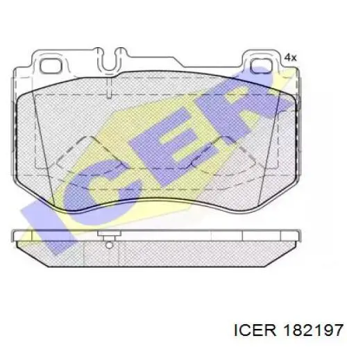 182197 Icer sapatas do freio dianteiras de disco