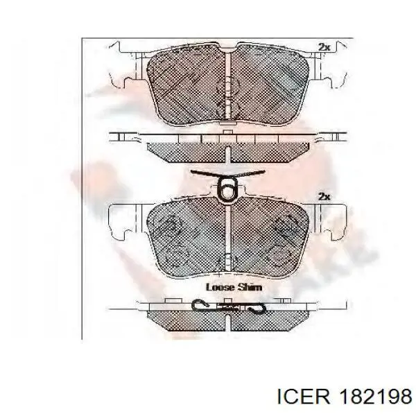 Pastillas de freno traseras 182198 Icer