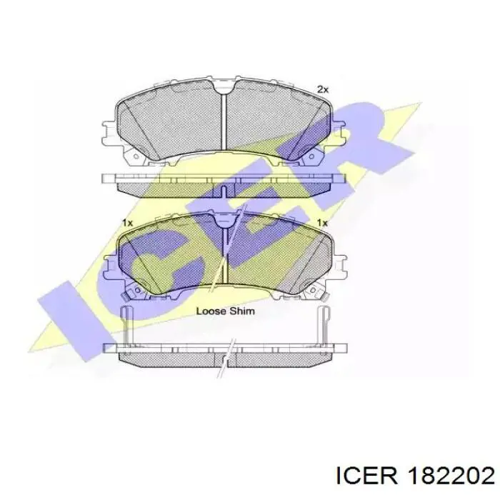 182202 Icer колодки тормозные передние дисковые