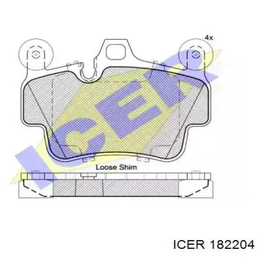 Передние тормозные колодки 182204 Icer