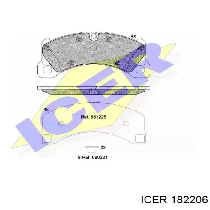 Передние тормозные колодки 182206 Icer