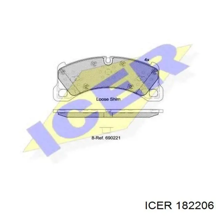 Передние тормозные колодки 182206 Icer