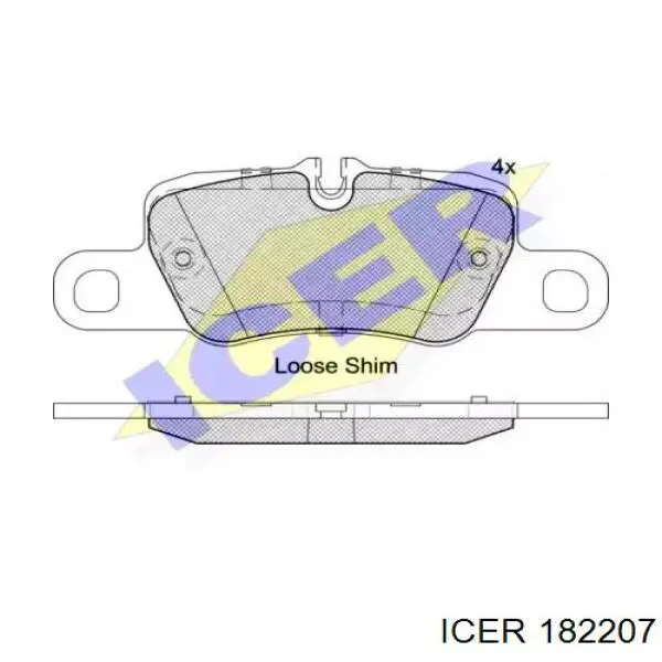 Задние тормозные колодки 182207 Icer