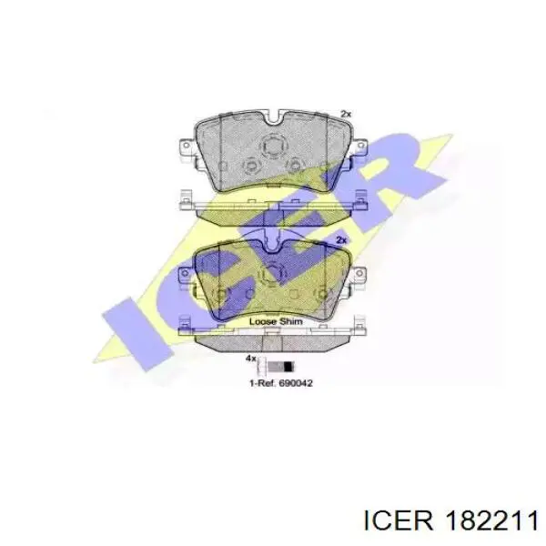 182211 Icer колодки тормозные передние дисковые