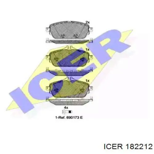 Передние тормозные колодки 182212 Icer