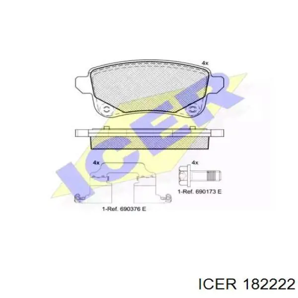 Купить 182222 Icer Колодки тормозные задние, дисковые