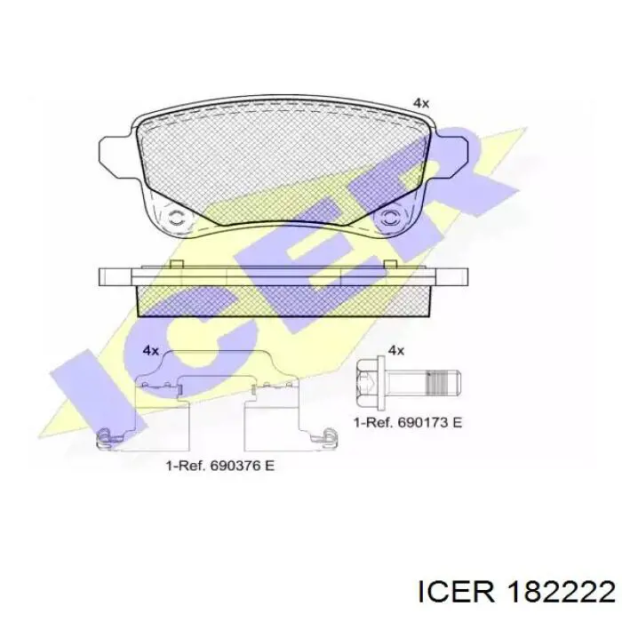 Задние тормозные колодки 182222 Icer