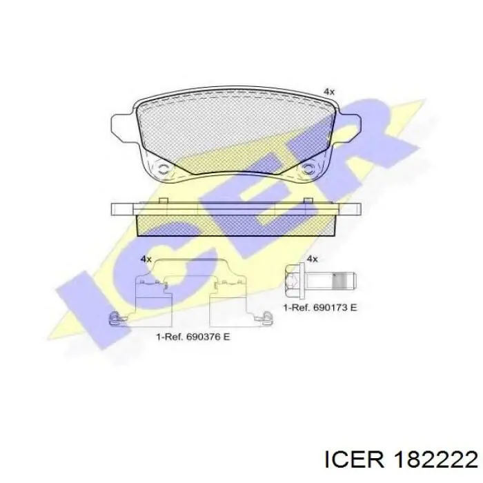 Задние тормозные колодки 182222 Icer