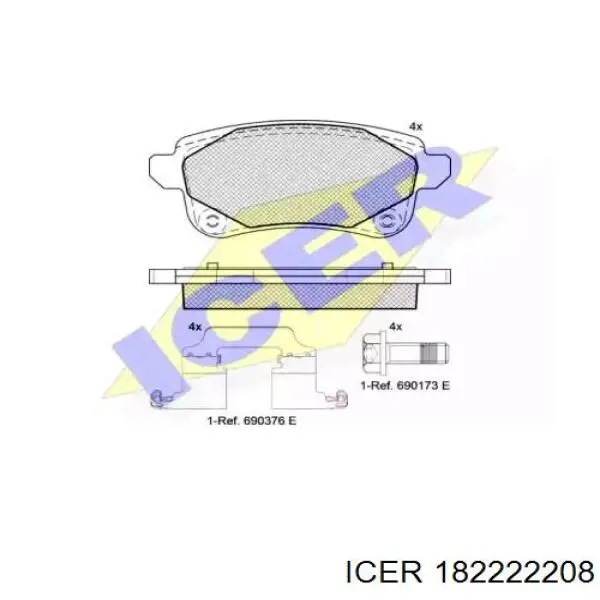 Задние тормозные колодки 182222208 Icer