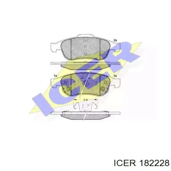 Передние тормозные колодки 182228 Icer