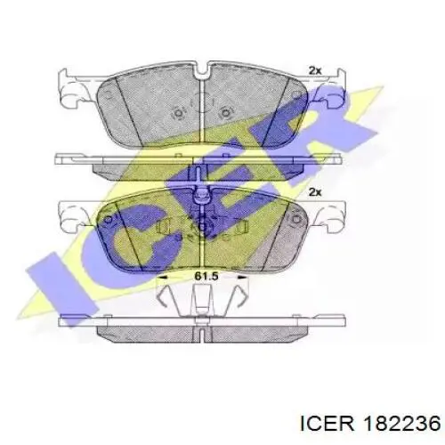 Передние тормозные колодки 182236 Icer