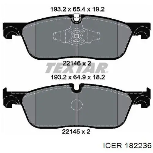 Передние тормозные колодки 182236 Icer