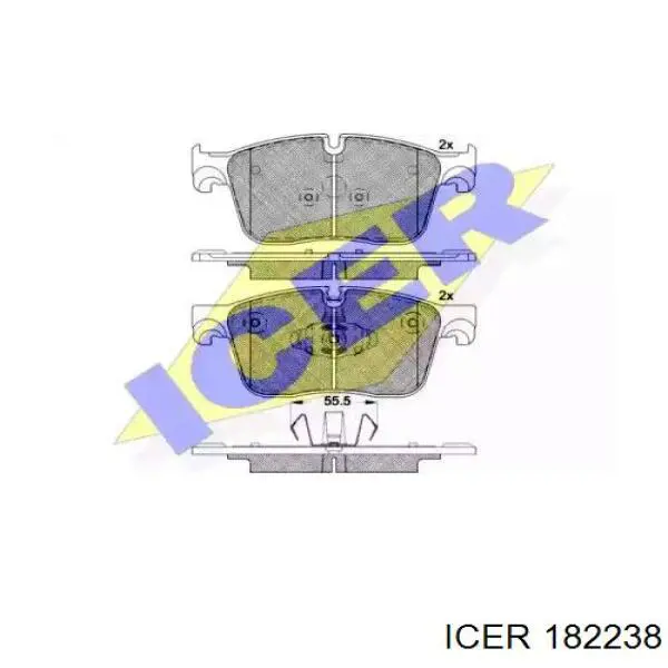 Передние тормозные колодки 182238 Icer