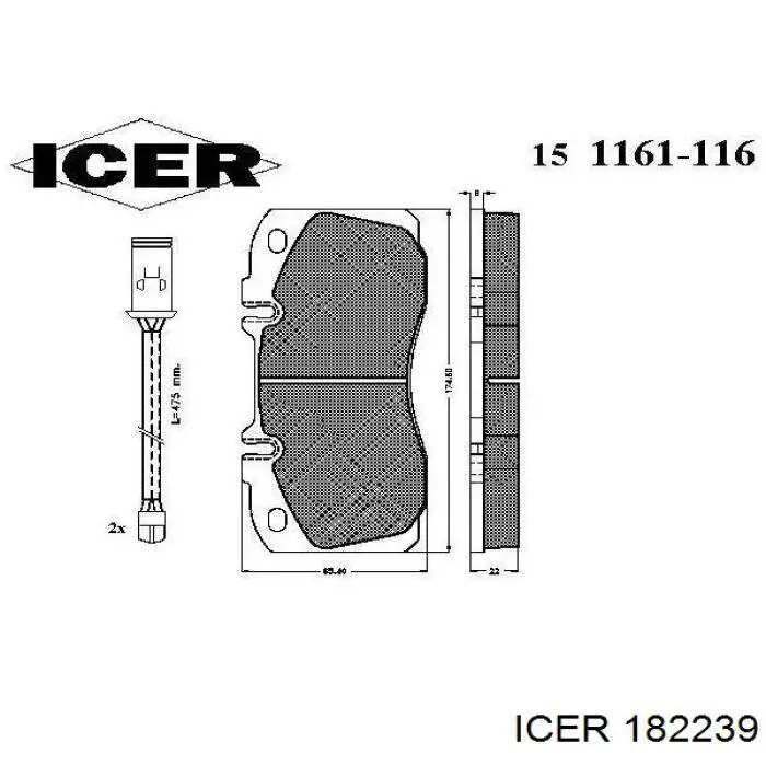 Купить 182239 Icer Колодки тормозные