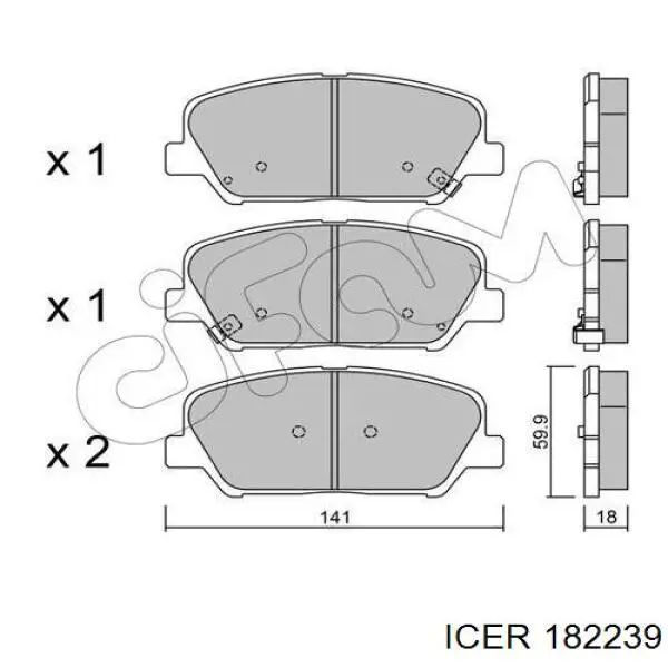 182239 Icer Колодки передние