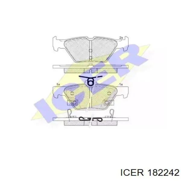 Задние тормозные колодки 182242 Icer