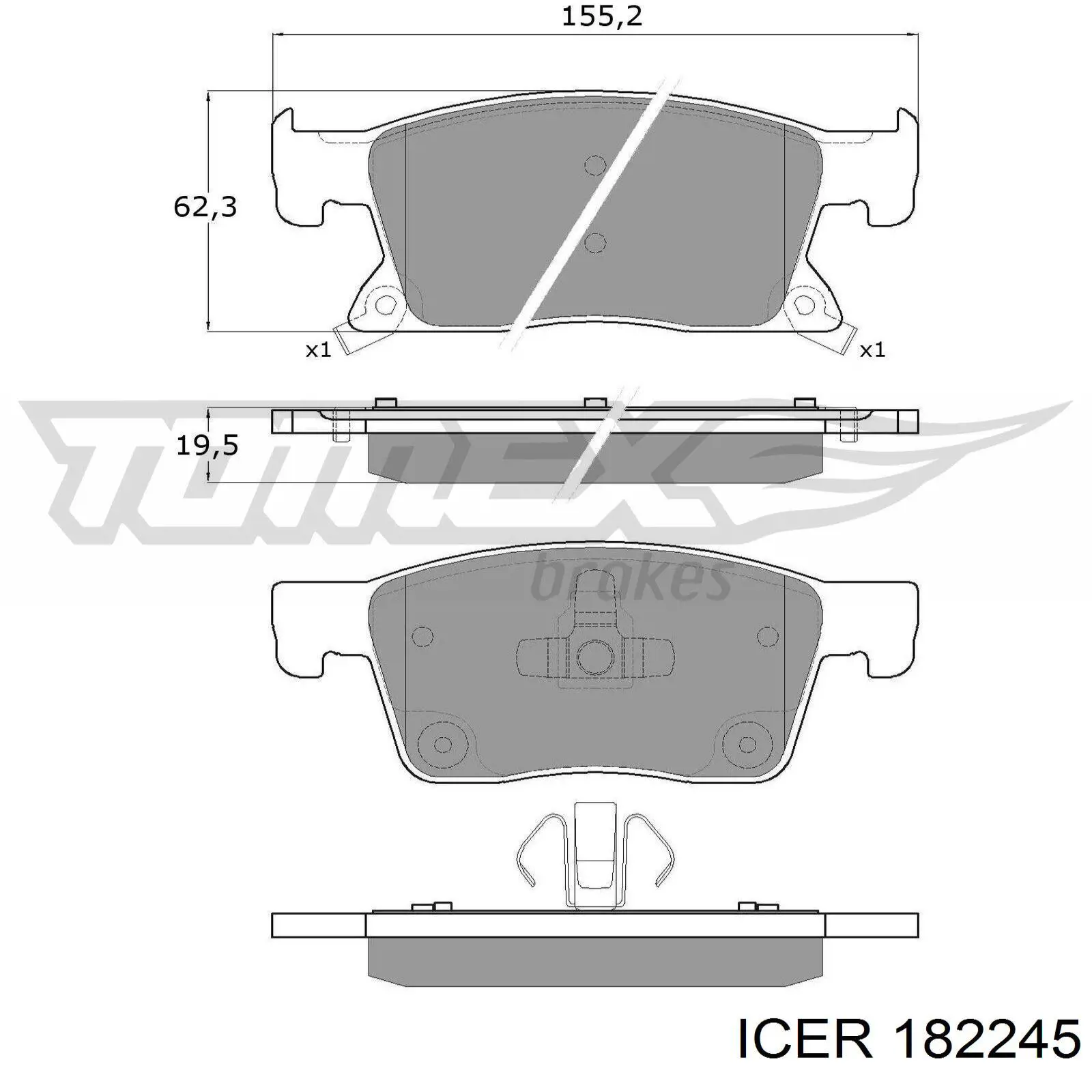 182245 Icer Колодки передние
