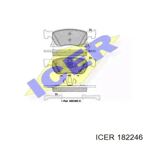 Передние тормозные колодки 182246 Icer