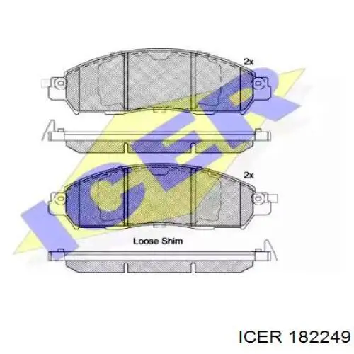 Передние тормозные колодки 182249 Icer