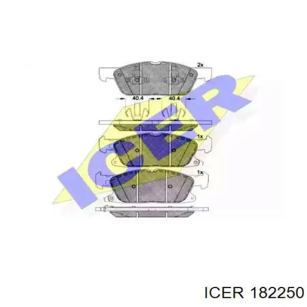 182250 Icer sapatas do freio dianteiras de disco
