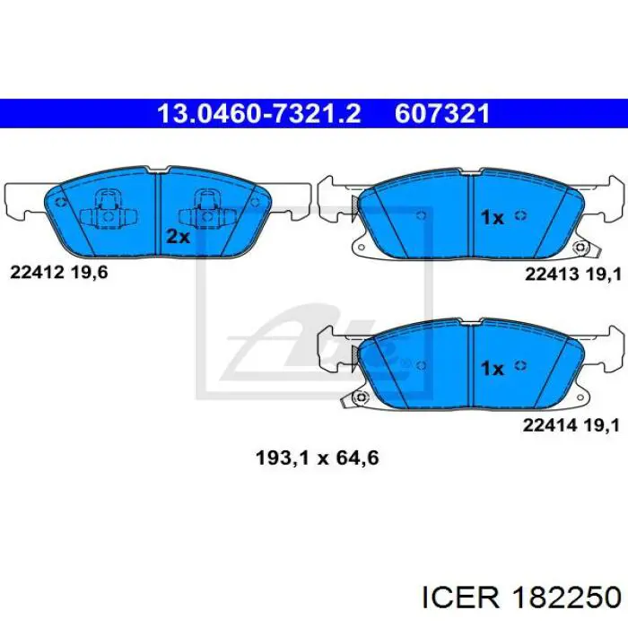 Передние тормозные колодки 182250 Icer