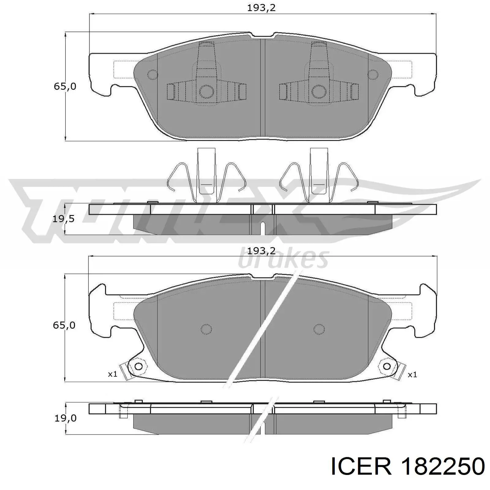 Купить 182250 Icer Колодки тормозные