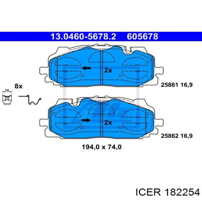 Купить 182254 Icer Колодки тормозные