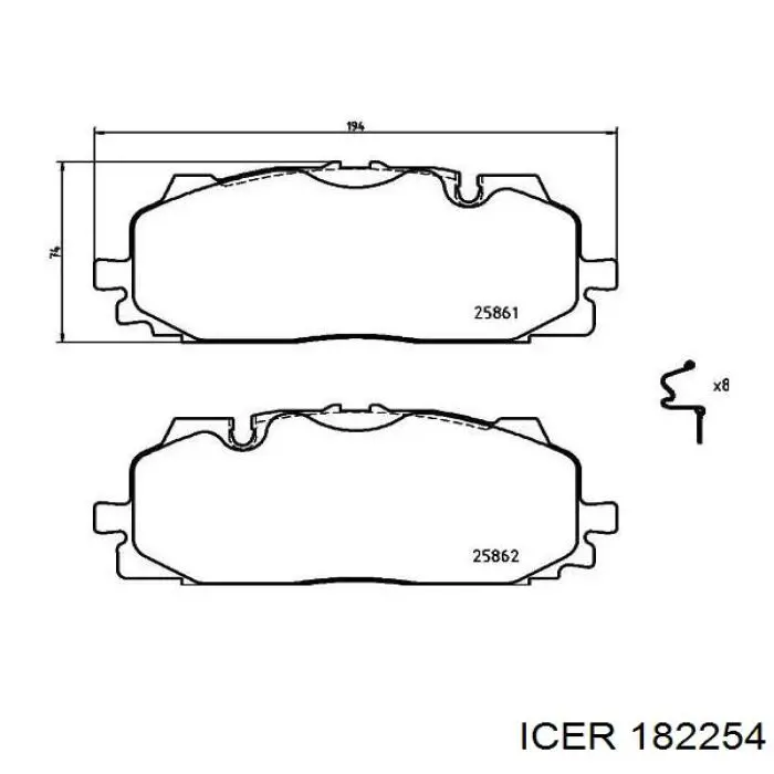 Колодки Icer 182254 цена, от 46.95 USD