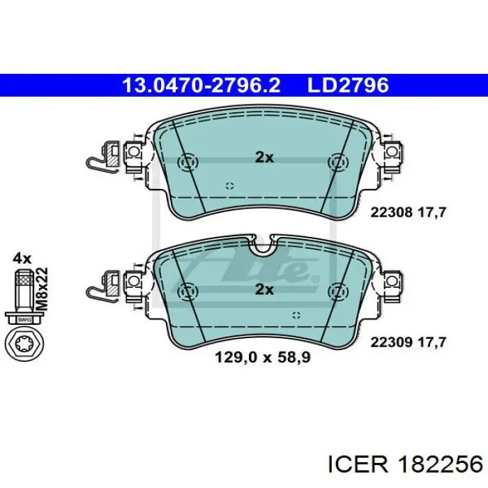 Колодки дисковые  Icer 182256 цена, от 34.94 USD