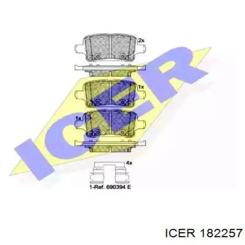 Купить 182257 Icer Колодки тормозные задние, дисковые