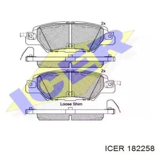 Задние тормозные колодки 182258 Icer