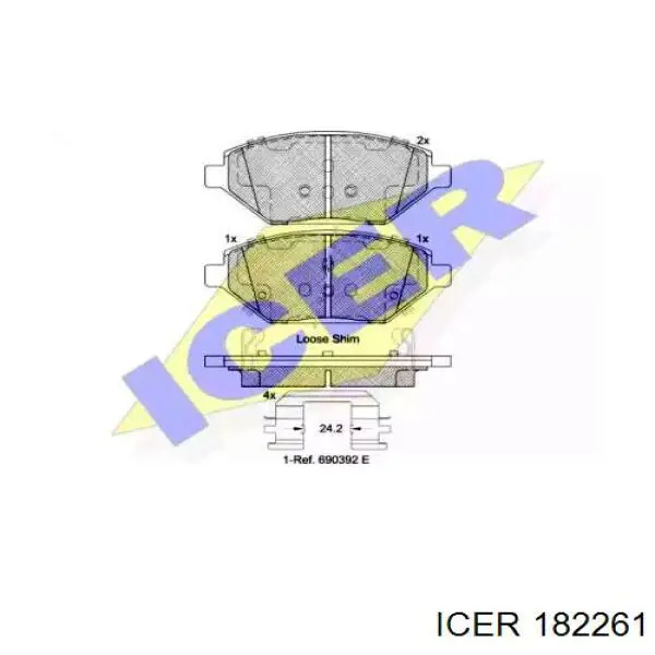 Передние тормозные колодки 182261 Icer