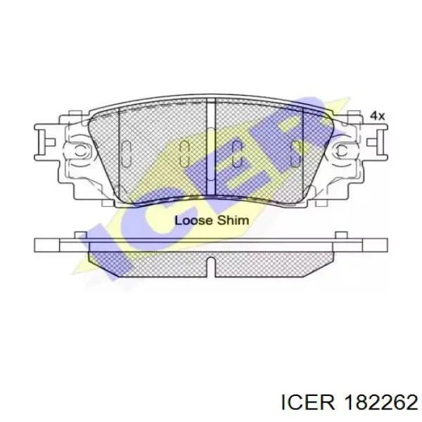 Задние тормозные колодки 182262 Icer