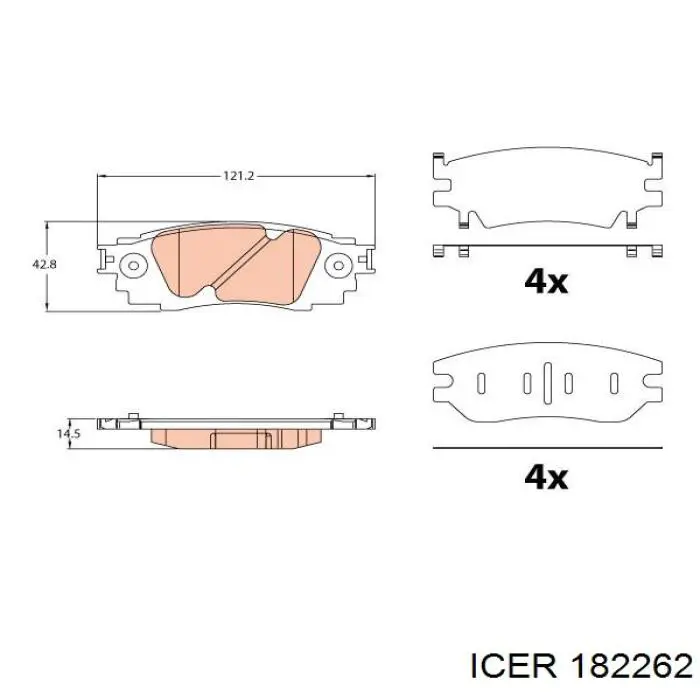182262 Icer Колодки тормозные дисковые комплект