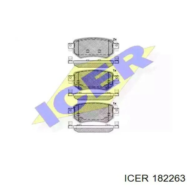 182263 Icer sapatas do freio traseiras de disco