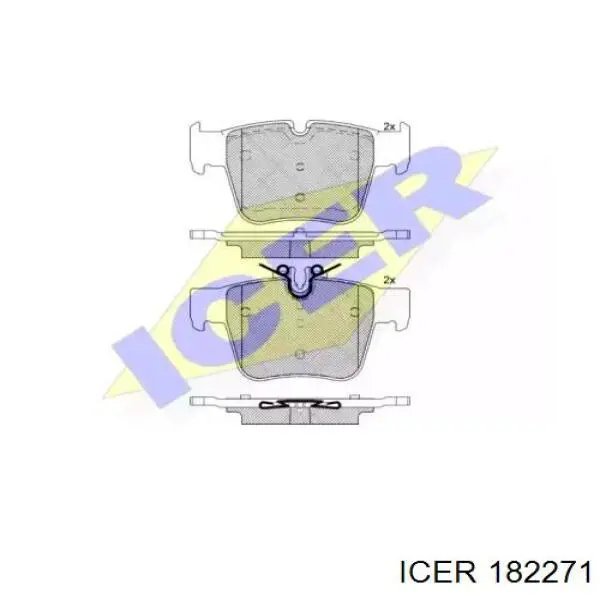 182271 Icer sapatas do freio traseiras de disco