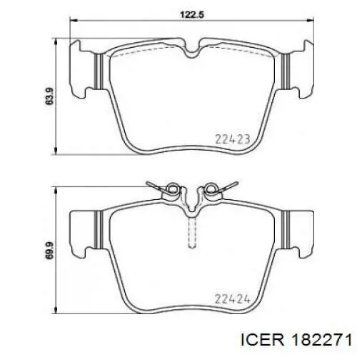Купить 182271 Icer Колодки тормозные задние, дисковые