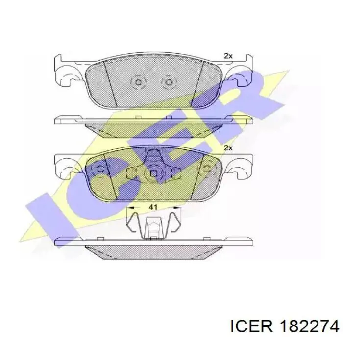 Передние тормозные колодки 182274 Icer