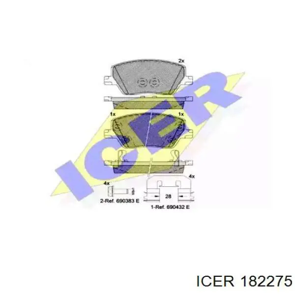 Передние тормозные колодки 182275 Icer