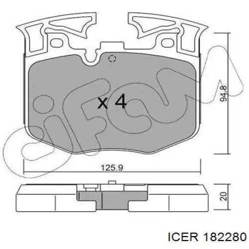 182280 Icer Колодки передние
