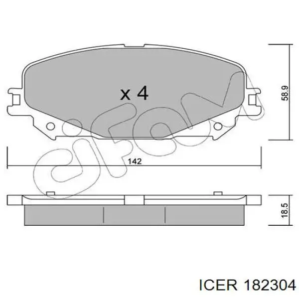 182304 Icer Колодки передние